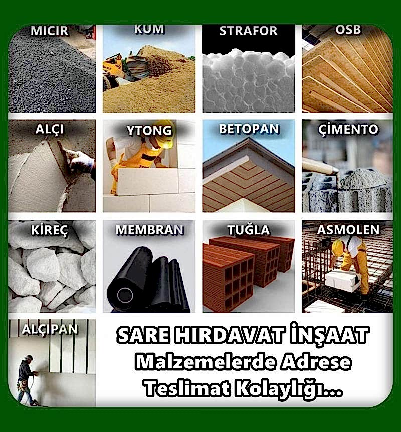 İNŞAAT MALZEMELERİ ADRESE TESLİMAT